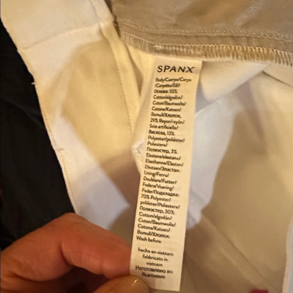 NWT Women’s SPANX Bright White Stretch Twill Cropped Wide-Leg Trousers, size XL - Picture 4 of 5